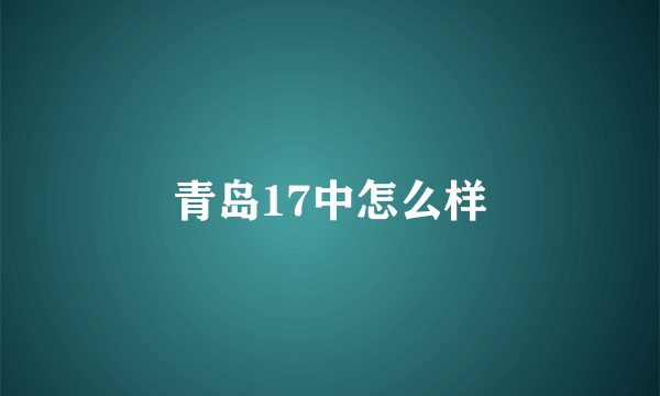 青岛17中怎么样