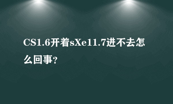 CS1.6开着sXe11.7进不去怎么回事？