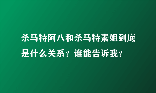 杀马特阿八和杀马特素姐到底是什么关系？谁能告诉我？