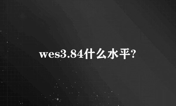 wes3.84什么水平?