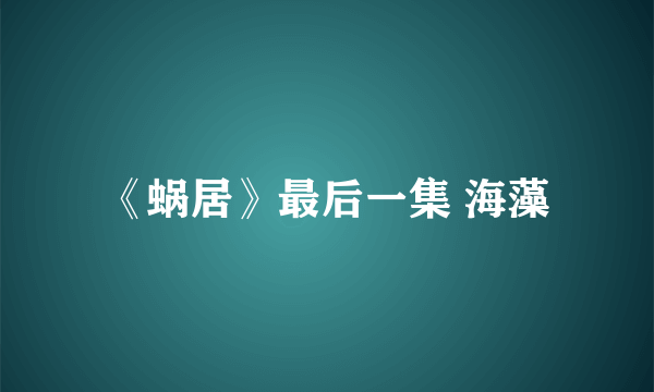 《蜗居》最后一集 海藻