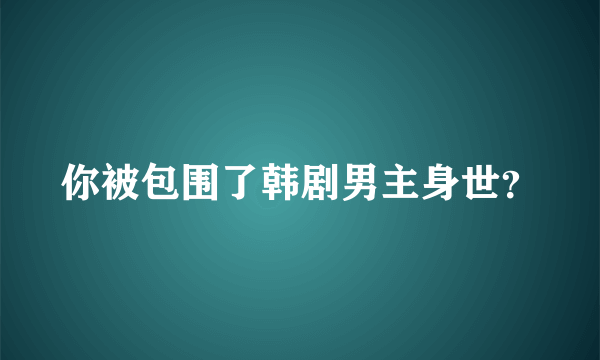 你被包围了韩剧男主身世？