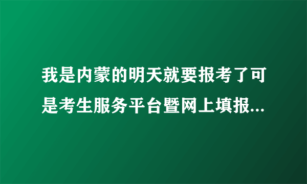 我是内蒙的明天就要报考了可是考生服务平台暨网上填报志愿网址打不开怎么办？