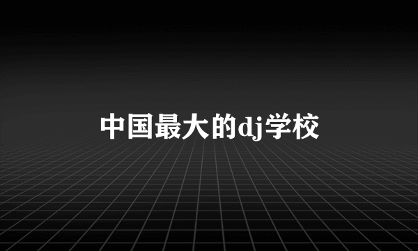 中国最大的dj学校