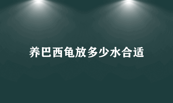 养巴西龟放多少水合适