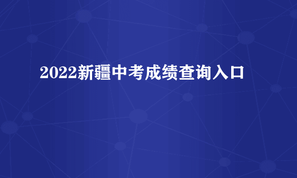 2022新疆中考成绩查询入口