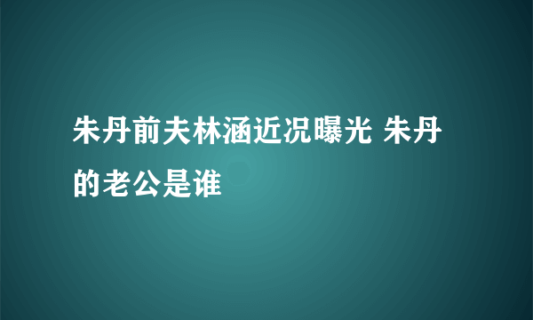 朱丹前夫林涵近况曝光 朱丹的老公是谁