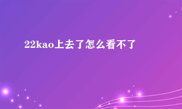 22kao上去了怎么看不了