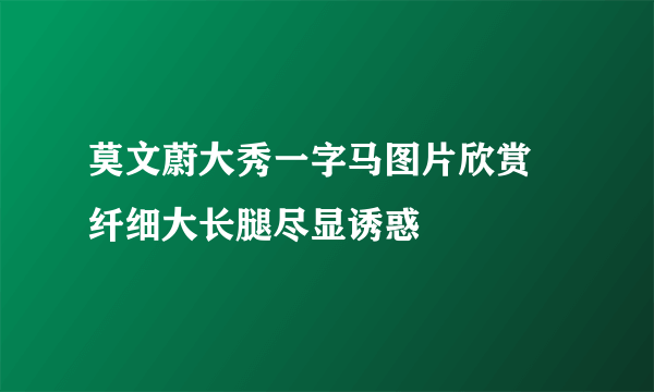 莫文蔚大秀一字马图片欣赏 纤细大长腿尽显诱惑