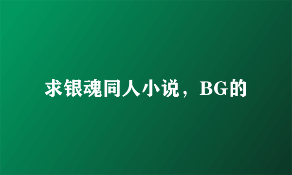 求银魂同人小说，BG的