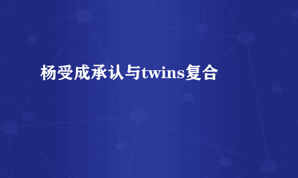 杨受成承认与twins复合