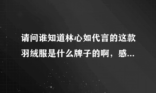 请问谁知道林心如代言的这款羽绒服是什么牌子的啊，感觉很好看想买一件，知道的麻烦告诉我，谢谢了！