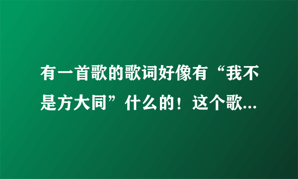 有一首歌的歌词好像有“我不是方大同”什么的！这个歌叫什么啊？