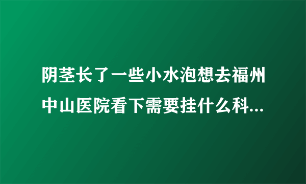 阴茎长了一些小水泡想去福州中山医院看下需要挂什么科...