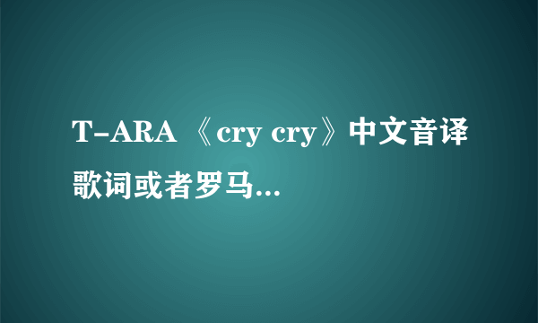 T-ARA 《cry cry》中文音译歌词或者罗马音歌词，谢谢~~