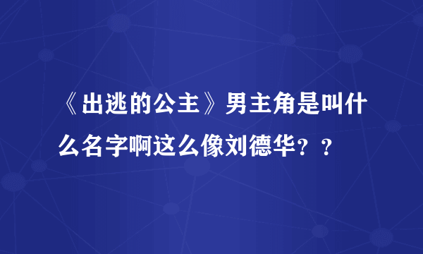 《出逃的公主》男主角是叫什么名字啊这么像刘德华？？