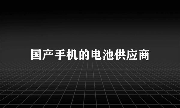 国产手机的电池供应商