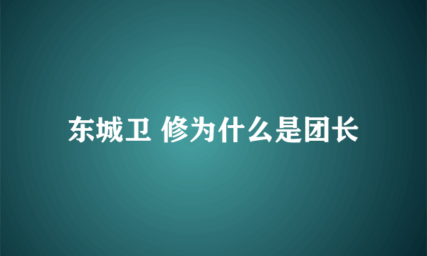 东城卫 修为什么是团长