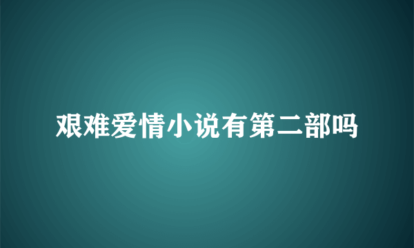 艰难爱情小说有第二部吗