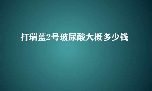 打瑞蓝2号玻尿酸大概多少钱