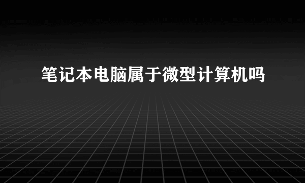 笔记本电脑属于微型计算机吗﹖