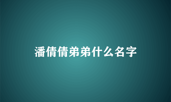 潘倩倩弟弟什么名字