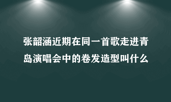 张韶涵近期在同一首歌走进青岛演唱会中的卷发造型叫什么