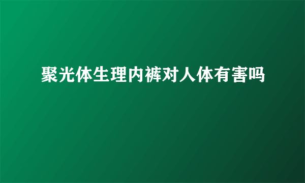 聚光体生理内裤对人体有害吗