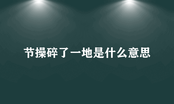 节操碎了一地是什么意思