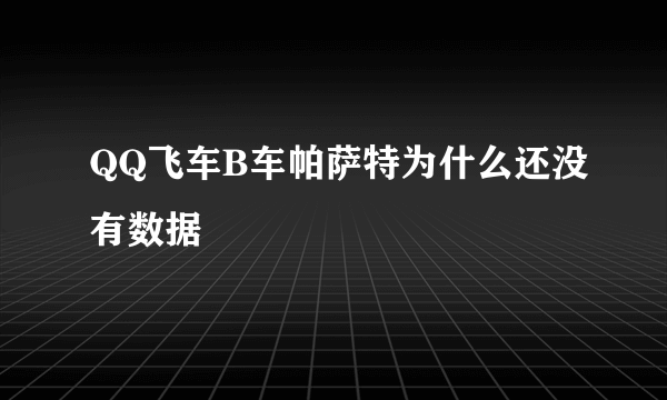 QQ飞车B车帕萨特为什么还没有数据