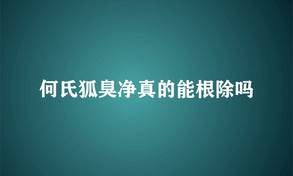 何氏狐臭净真的能根除吗