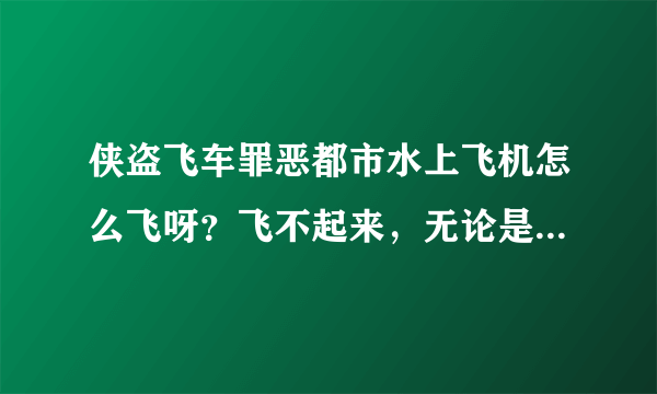 侠盗飞车罪恶都市水上飞机怎么飞呀？飞不起来，无论是按9还是6都飞不起来。只能在水上走。