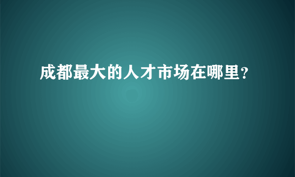 成都最大的人才市场在哪里？