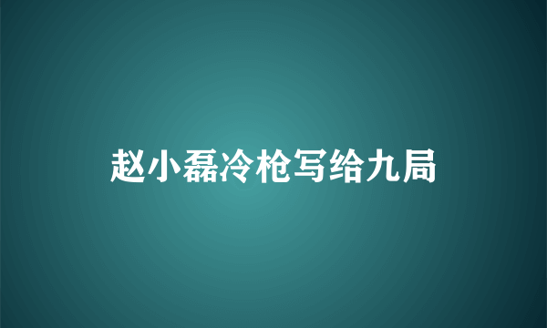 赵小磊冷枪写给九局