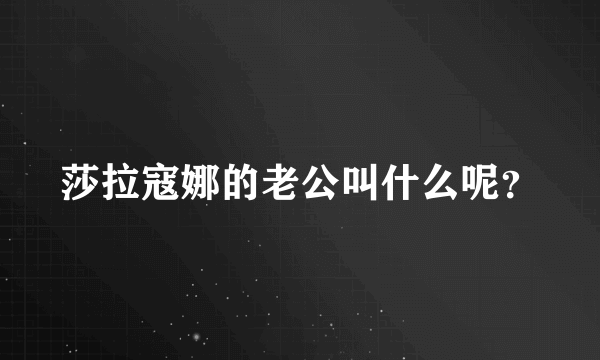 莎拉寇娜的老公叫什么呢？