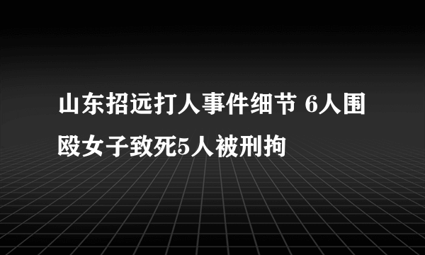 山东招远打人事件细节 6人围殴女子致死5人被刑拘