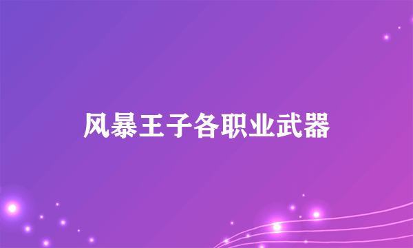 风暴王子各职业武器