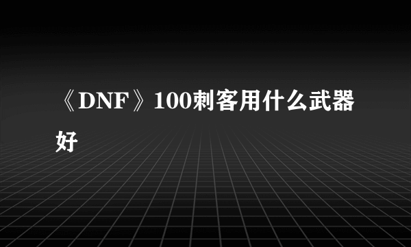 《DNF》100刺客用什么武器好