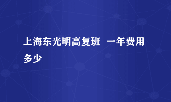 上海东光明高复班  一年费用多少