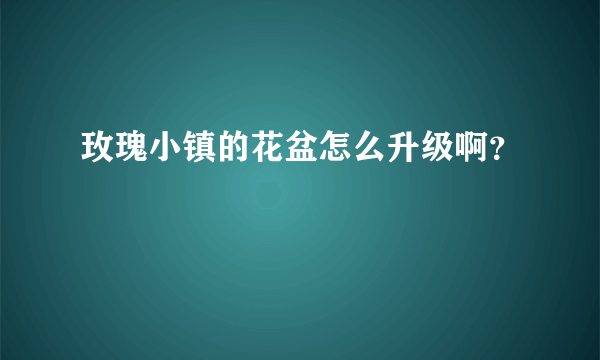 玫瑰小镇的花盆怎么升级啊？