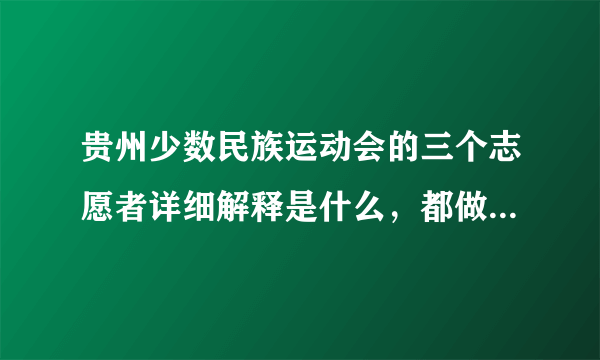 贵州少数民族运动会的三个志愿者详细解释是什么，都做些什么呀？