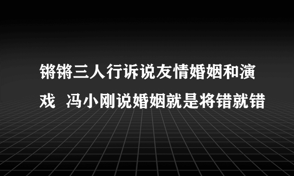 锵锵三人行诉说友情婚姻和演戏  冯小刚说婚姻就是将错就错