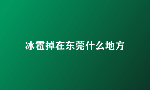 冰雹掉在东莞什么地方