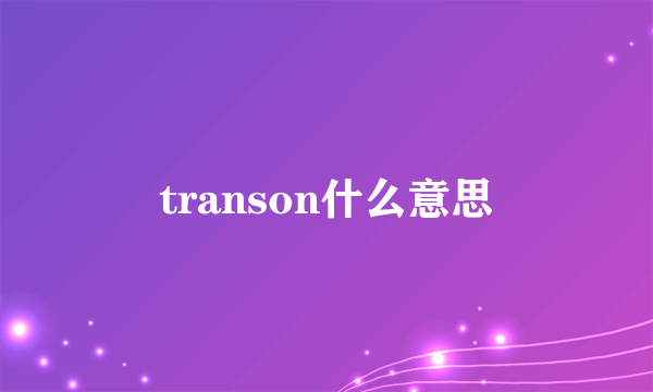 transon什么意思