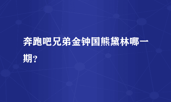 奔跑吧兄弟金钟国熊黛林哪一期？