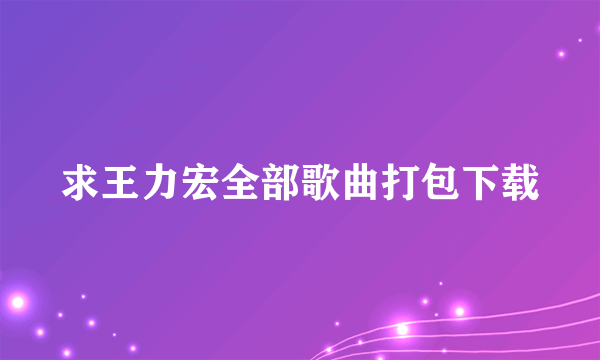 求王力宏全部歌曲打包下载