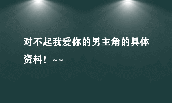 对不起我爱你的男主角的具体资料！~~