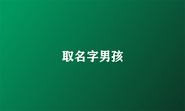 取名字男孩