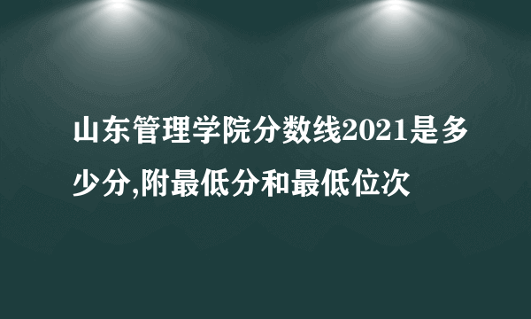 山东管理学院分数线2021是多少分,附最低分和最低位次