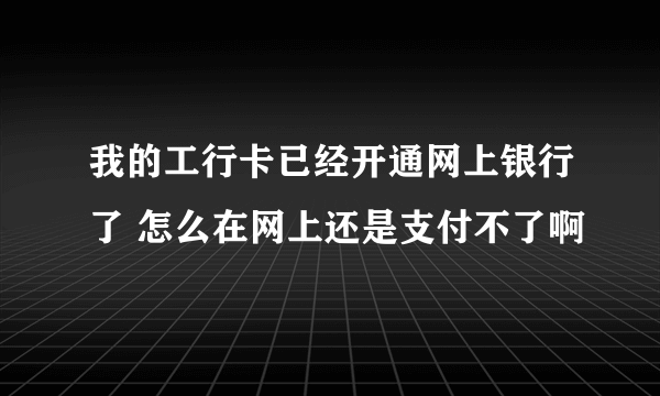 我的工行卡已经开通网上银行了 怎么在网上还是支付不了啊